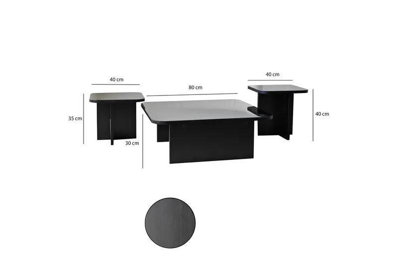 Moosonee Soffbord 80 cm - Svart - Möbler - Bord & matgrupper - Soffbord