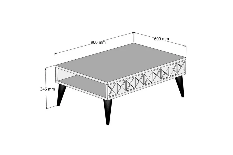 Muennink Soffbord 90 cm med Förvaring Hylla - Valnötsbrun - Möbler - Bord & matgrupper - Soffbord