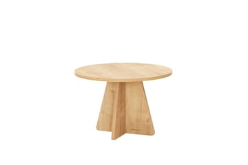 Munne Runt Soffbord 60 cm i Trä med Kryssfot - Beige - Möbler - Bord & matgrupper - Soffbord