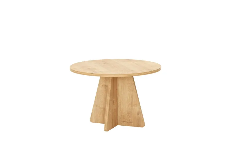 Munne Runt Soffbord 60 cm i Trä med Kryssfot - Beige - Möbler - Bord & matgrupper - Soffbord