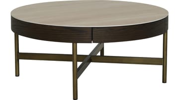 Soffbord Myrdal 90 cm - Travertintopp med bronsfärgade metallben - Möbler - Bord & matgrupper - Soffbord
