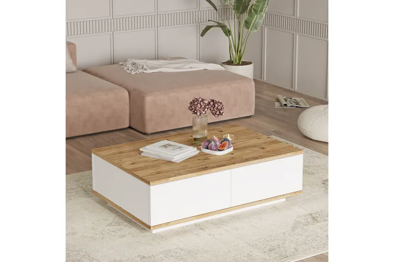 Najar Soffbord 90 cm - Brun/Vit - Möbler - Bord & matgrupper - Soffbord