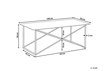 Nod Soffbord 100 cm Marmormönster - Vit/Silver - Möbler - Bord & matgrupper - Soffbord