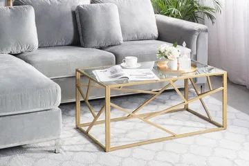 Orland Soffbord 100 cm - Glas/Guld - Möbler - Bord & matgrupper - Soffbord