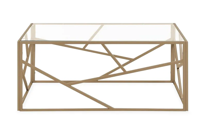 Orland Soffbord 100 cm, Glas/Guld