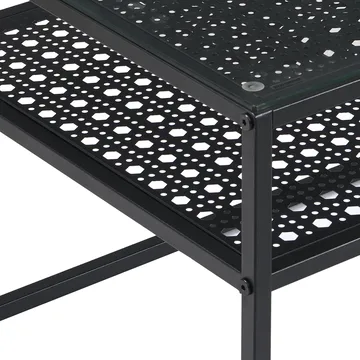Orvanel Soffbord 100 cm - Transparent och mattsvart - Möbler - Bord & matgrupper - Soffbord - Soffbord med förvaring
