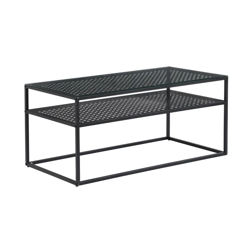 Orvanel Soffbord 100 cm, Transparent och mattsvart