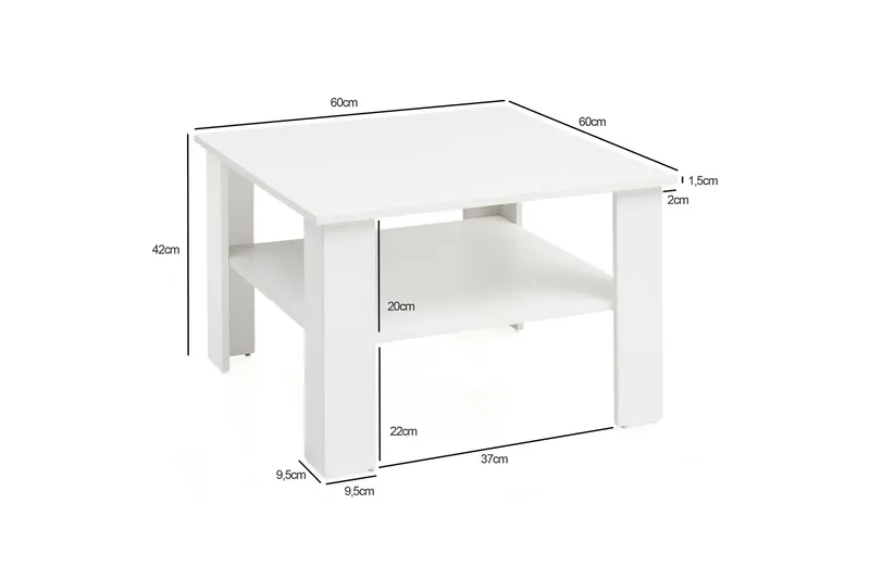 Podsiad Soffbord 60 cm - Vit - Möbler - Bord & matgrupper - Soffbord