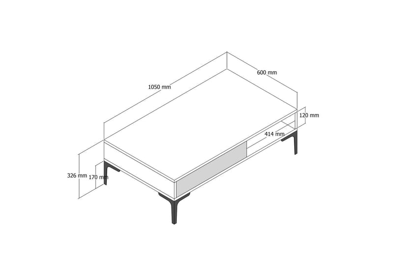 Poko Soffbord 105x32,6x105 cm - Vit - Möbler - Bord & matgrupper - Soffbord