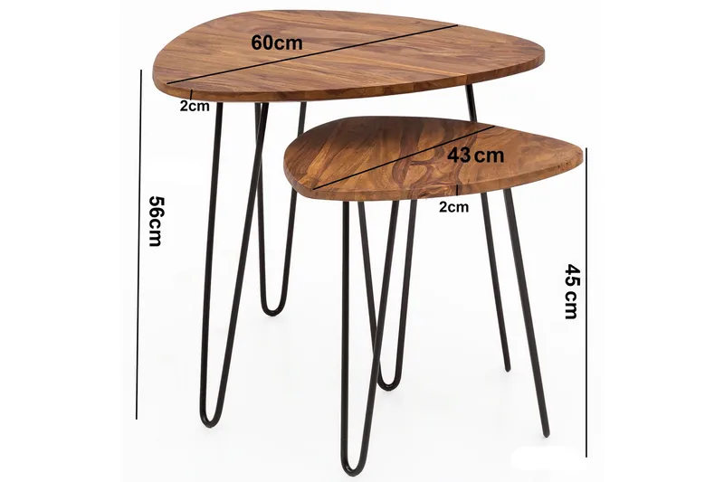 Portuondo Satsbord 2-pack 60 cm - Trä/natur - Möbler - Bord & matgrupper - Soffbord