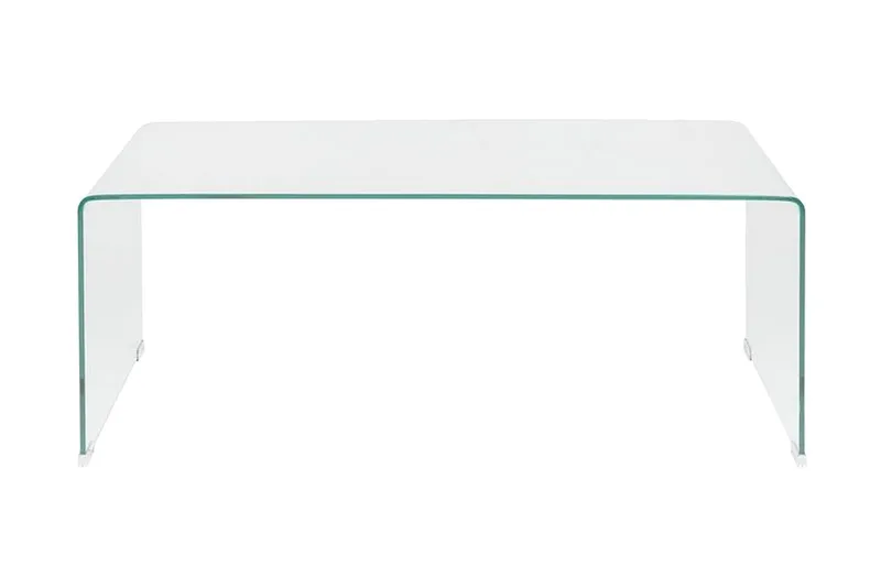 Prestina Rektangulärt Glasbord Soffbord i Glas med Böjt Glas, Klar