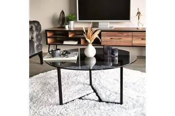 Sabani Soffbord 75 cm Runt X-formade Ben - Grå - Möbler - Bord & matgrupper - Soffbord