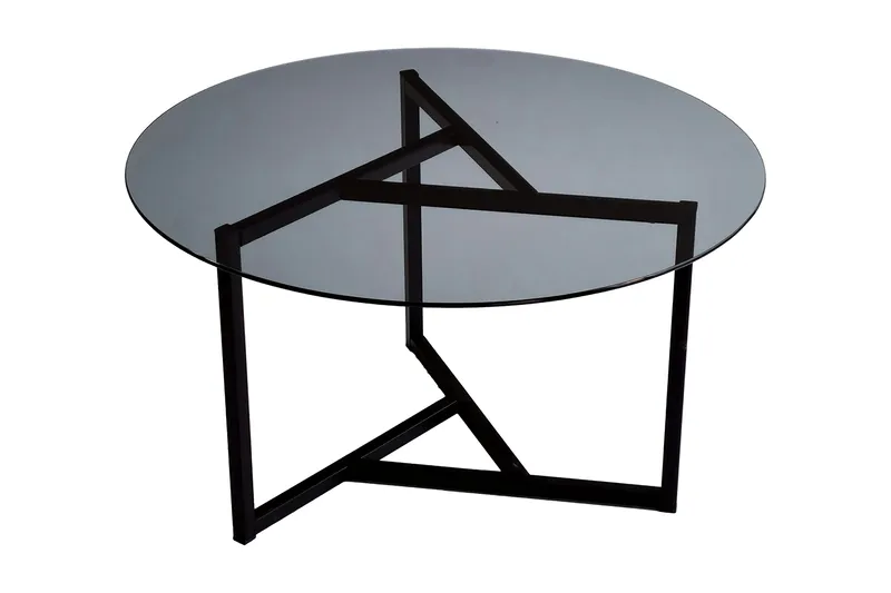 Sabani Soffbord 75 cm Runt X-formade Ben - Grå - Möbler - Bord & matgrupper - Soffbord