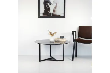 Sabani Soffbord 75 cm Runt X-formade Ben - Grå - Möbler - Bord & matgrupper - Soffbord