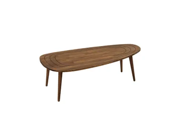 Saldus 115 cm Ovalt Soffbord Valnöt i Massivt Trä - Brun - Möbler - Bord & matgrupper - Soffbord