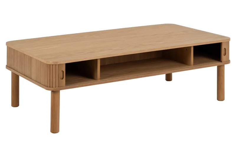 Samay 130x70 cm Rektangulärt Soffbord med Förvaring i Trä - Beige - Möbler - Bord & matgrupper - Soffbord