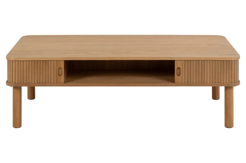 Samay 130x70 cm Rektangulärt Soffbord med Förvaring i Trä - Beige - Möbler - Bord & matgrupper - Soffbord