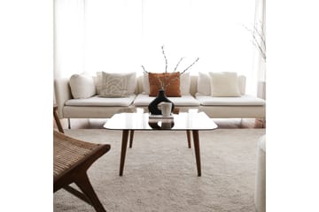 Selter Kvadratiskt Soffbord 80 cm i Glas med Träben - Brun - Möbler - Bord & matgrupper - Soffbord