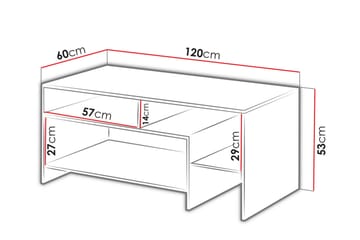 Shirley Soffbord 120 cm med Förvaring Hyllor - Vit/Ekfärg - Möbler - Bord & matgrupper - Soffbord