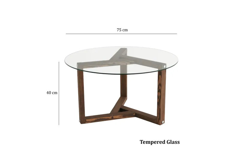 Sibas Soffbord 75 cm Runt - Valnöt/Glas - Möbler - Bord & matgrupper - Soffbord