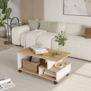 Solven Soffbord 90x42,5x51 cm - Ek och vitt - Möbler - Bord & matgrupper - Soffbord
