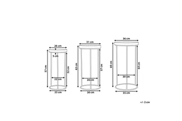 Texon Satsbord 36 cm 3-pack - Svart - Möbler - Bord & matgrupper - Soffbord