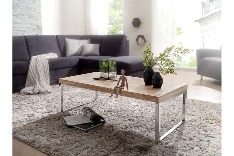 Thuxton Soffbord 120 cm - Akacia/krom - Möbler - Bord & matgrupper - Soffbord