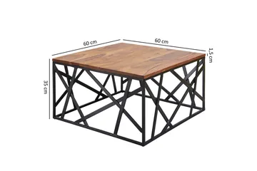 Tijero Soffbord 60 cm - Massivt Trä/Svart - Möbler - Bord & matgrupper - Soffbord