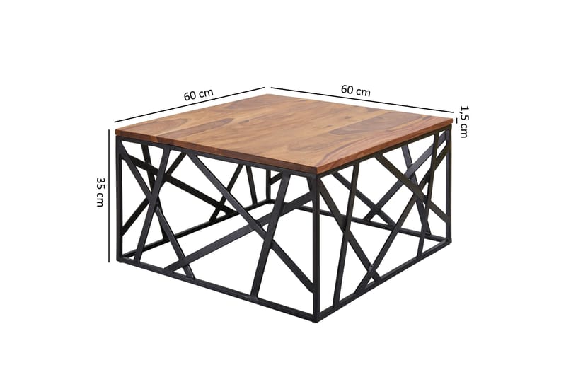 Tijero Soffbord 60 cm - Massivt Trä/Svart - Möbler - Bord & matgrupper - Soffbord