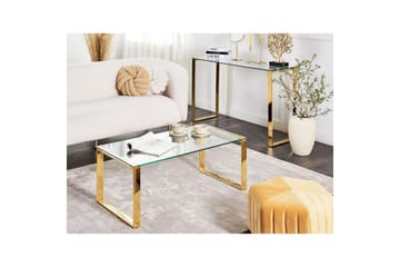 Soffbord Tilon Guld/transparent - Guld/transparent - Möbler - Bord & matgrupper - Soffbord