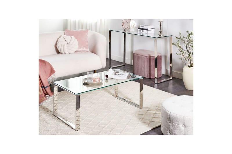 Soffbord Tilon Silver/Transparent - Silver/Transparent - Möbler - Bord & matgrupper - Soffbord
