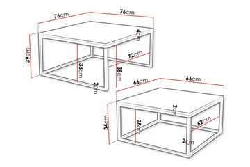 Wardner Kvadratiskt Soffbord Satsbord 76 cm i Ek - Beige - Möbler - Bord & matgrupper - Soffbord