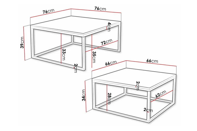 Wardner Soffbord 76 cm - Svart - Möbler - Bord & matgrupper - Soffbord