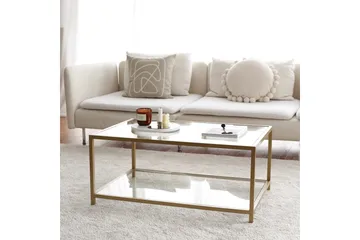 Wickaren Soffbord 90 cm - Guld/Glas - Möbler - Bord & matgrupper - Soffbord