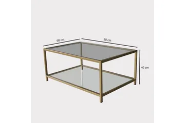 Wickaren Soffbord 90 cm - Guld/Glas - Möbler - Bord & matgrupper - Soffbord