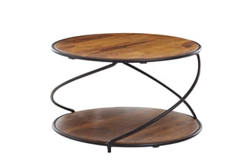 Wilhem 58 cm Runt Soffbord med Hyllor i Ek - Brun - Möbler - Bord & matgrupper - Soffbord