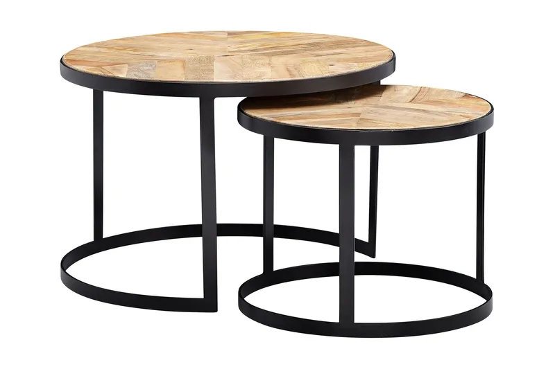 Willowdale Satsbord 60 cm Runt, Natur/Svart
