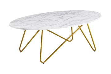 Willowdale Soffbord 120 cm Ovalt - Vit/Guld - Möbler - Bord & matgrupper - Soffbord