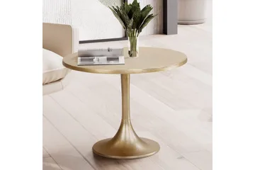 Soffbord Wohnling 60 cm rund industristil med guldfärgad metallram - Möbler - Bord & matgrupper - Soffbord