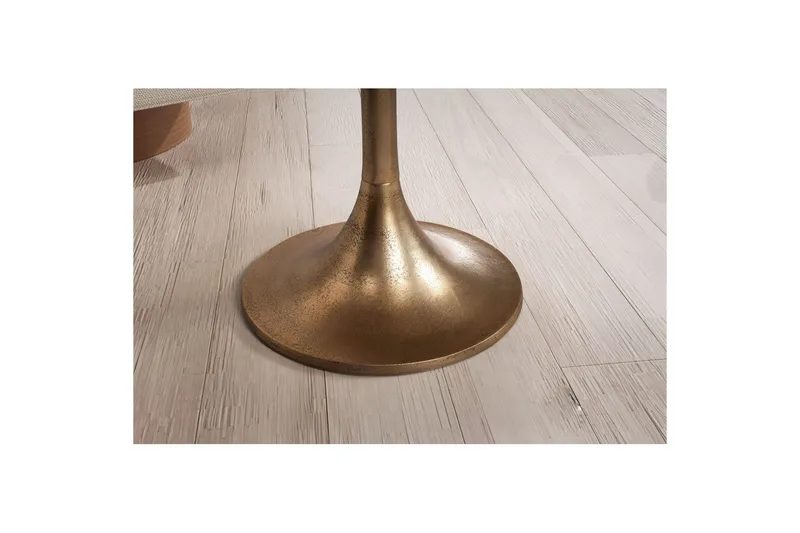 Soffbord Wohnling 60 cm rund industristil med guldfärgad metallram - Möbler - Bord & matgrupper - Soffbord