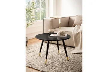 Soffbord Wohnling marmorlook 60 cm rund, modern stil Marmor Svart - Marmor Svart - Möbler - Bord & matgrupper - Soffbord