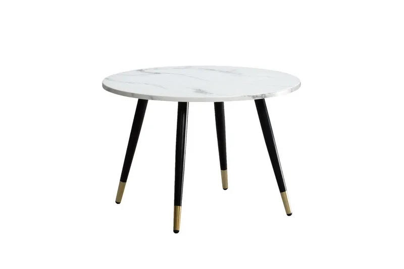 Soffbord Wohnling marmorlook 60 cm rund, modern stil Marmor Vit - Marmor Vit - Möbler - Bord & matgrupper - Soffbord
