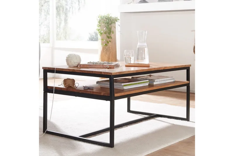 Soffbord Wohnling Massivt trä 100 cm rektangulär med bricka modern - Möbler - Bord & matgrupper - Soffbord