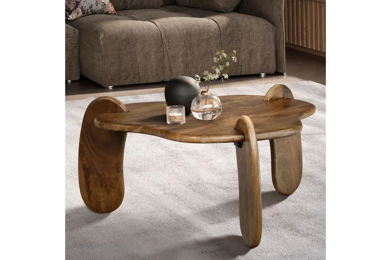 Soffbord Wohnling Massivt trä mango 78 cm organisk optik modern - Möbler - Bord & matgrupper - Soffbord
