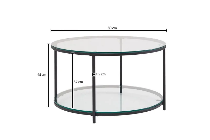 Soffbord Wohnling Runt säkerhetsglas med glasbricka modern - Möbler - Bord & matgrupper - Soffbord