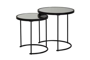 Wrighton Satsbord 50 cm Runt Soffbord Stapelbart i Metall och Glas - Spegelsilver - Möbler - Bord & matgrupper - Soffbord