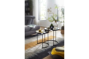 Wrighton Satsbord 50 cm Runt Soffbord Stapelbart i Metall och Glas - Spegelsilver - Möbler - Bord & matgrupper - Soffbord