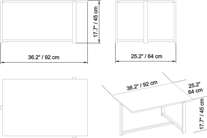 Yggersryd Soffbord 92 cm - Brun - Möbler - Bord & matgrupper - Soffbord