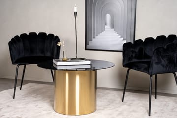 Ystad 75 cm Runt Soffbord med Cylinderfot i Glas - Brun|Svart - Möbler - Bord & matgrupper - Soffbord