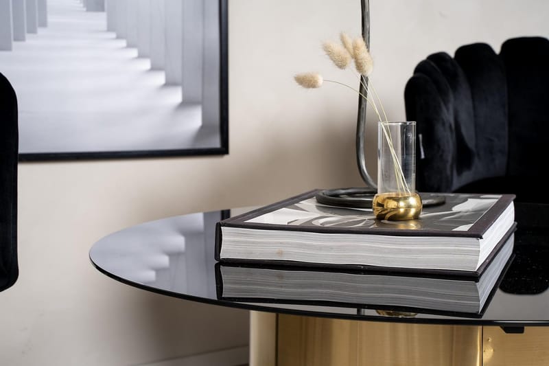 Ystad Runt Soffbord 75 cm i Glas med Metallunderrede - Svart - Möbler - Bord & matgrupper - Soffbord